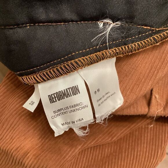 Reformation Mick High Rise Corduroy Wide Leg Pants Brown - Picture 13 of 13